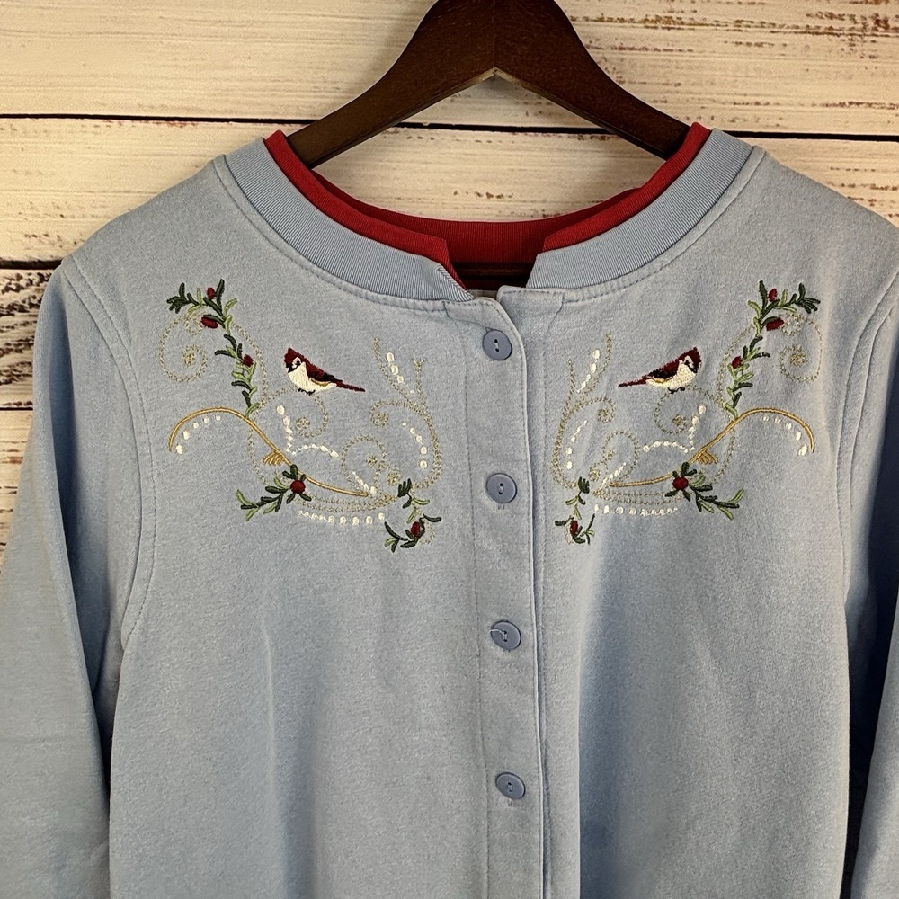 Vintage Shenanigans Cardigan Sweatshirt S Cardinals Baby Blue Button Grandma - Picture 2 of 8